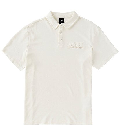 Armani Exchange Embossed Logo Short Sleeve Polo Shirt