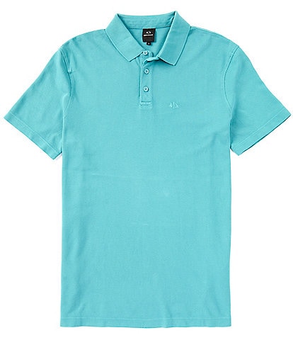 Armani Exchange Faded Loqo Pique Short Sleeve Polo Shirt