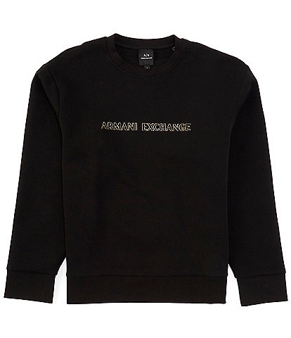 Armani Exchange Flocked Logo Fleece Sweatshirt