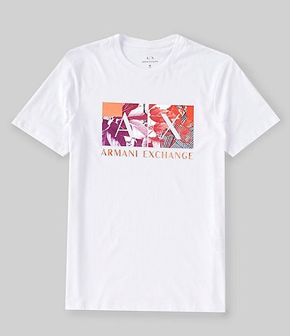 Armani Exchange Slim Fit Floral Box Graphic Short Sleeve T-Shirt