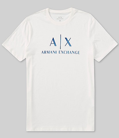 Armani Exchange Slim-Fit Iridescent Corporate Logo Short Sleeve T-Shirt