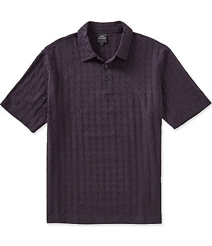 Armani Exchange Jacquard AX Print Short Sleeve Polo Shirt
