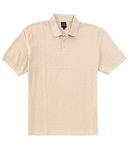 Armani Exchange Jacquard Mercerized Short Sleeve Polo Shirt