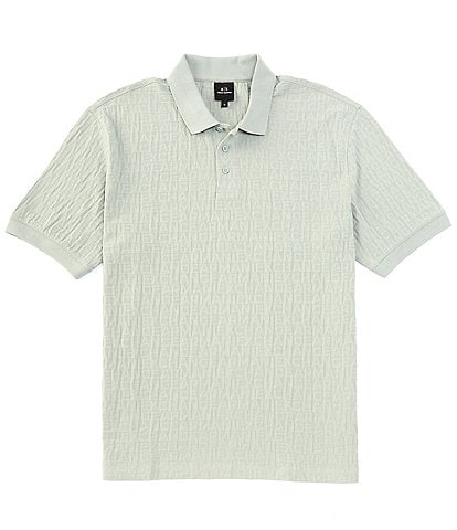 Armani Exchange Jacquard Mercerized Short Sleeve Polo Shirt