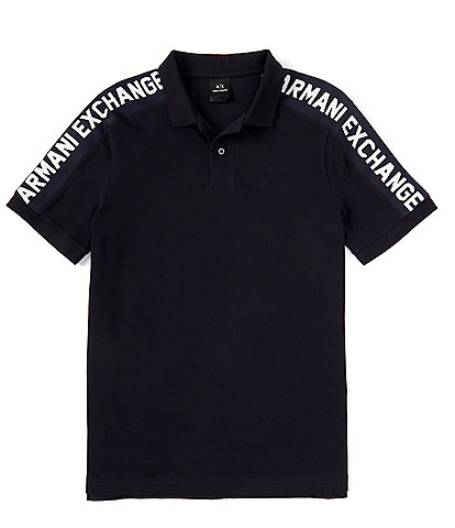 Armani Exchange Logo Tape Short Sleeve Polo Shirt