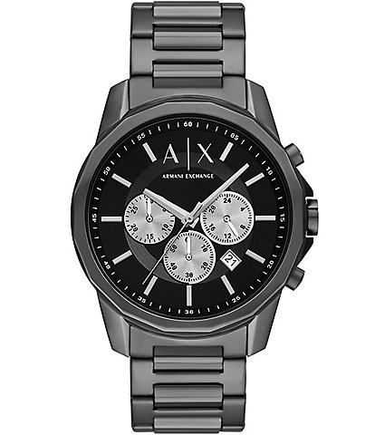 Armani Exchange Men's Banks Chronograph Gunmetal Stainless Steel Bracelet Watch