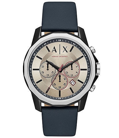 AX Armani Exchange Strap Bracelet Dillard\'s & Set | Watch Leather Analog