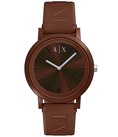 Armani Exchange Men's Dale Quartz Two-Hand Silicone Strap Watch