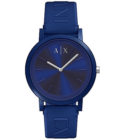 Armani Exchange Men's Dale Quartz Two-Hand Silicone Strap Watch