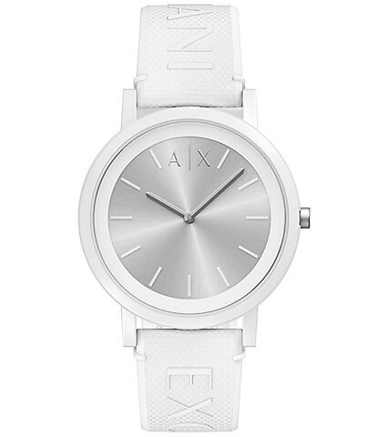 Armani Exchange Men's Dale Quartz Two-Hand Silicone Strap Watch