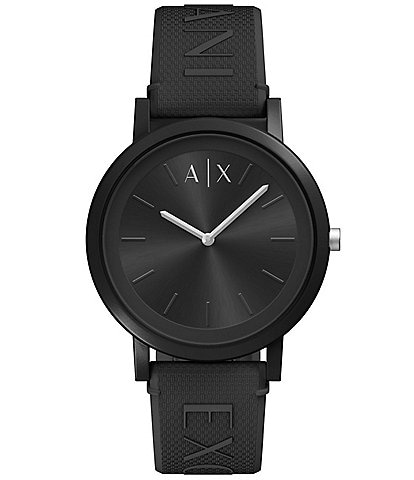 Armani Exchange Men's Dale Quartz Two-Hand Silicone Strap Watch
