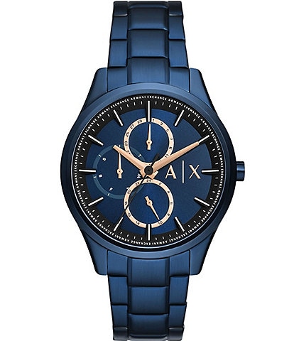 Armani Exchange Men's Dante Multifunction Blue Tone Stainless Steel Bracelet Watch