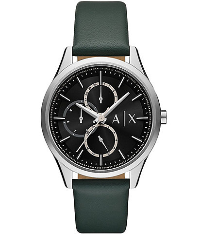 Armani Exchange Men's Dante Multifunction Green Leather Strap Watch