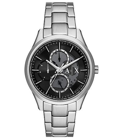 Armani Exchange Men's Dante Black Dial Multifunction Stainless Steel Bracelet Watch