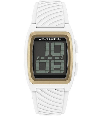 Armani Exchange Men's Digital Silicone Strap Watch