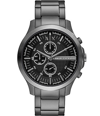 Armani Exchange Men's Hampton Quartz Chronograph Gunmetal Stainless Steel Bracelet Watch