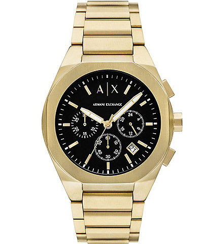 Armani Exchange Men's Rafael Chronograph Gold-Tone Stainless Steel Bracelet Watch