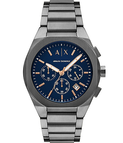 Armani Exchange Men's Rafael Chronograph Gunmetal Stainless Steel Bracelet Watch