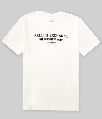 Armani Exchange Milano New York Camo Text Short Sleeve T-Shirt