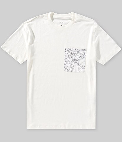 Armani Exchange Paisley Chest Pocket Short Sleeve T-Shirt