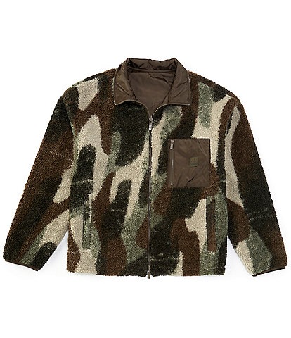 Armani Exchange Reversible Sherpa Camo Full-Zip Jacket