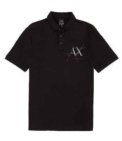 Armani Exchange Shiny Logo Short Sleeve Polo Shirt