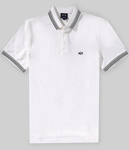 Armani Exchange Short Sleeve Solid Pique Polo Shirt