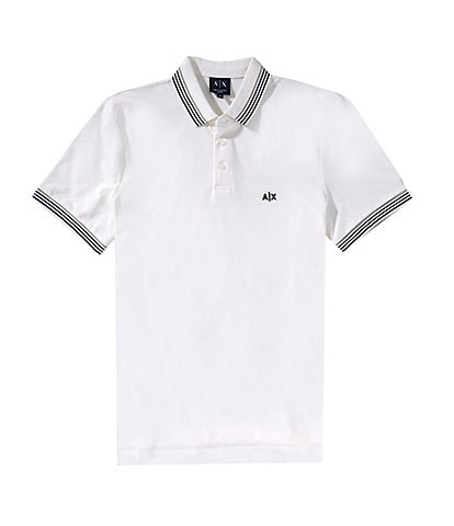 Armani Exchange Short Sleeve Solid Pique Polo Shirt