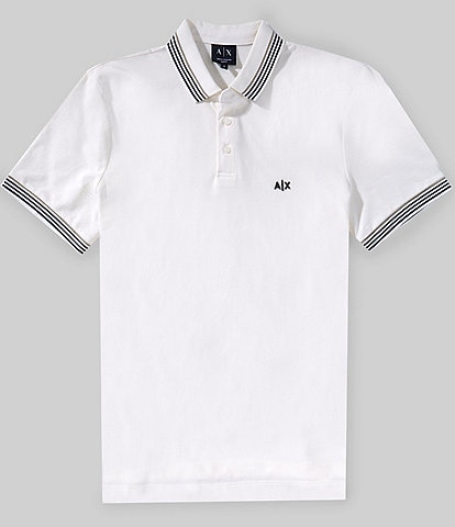 Armani Exchange Short Sleeve Solid Pique Polo Shirt