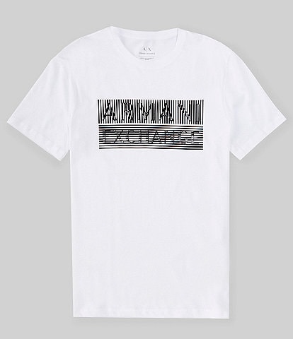 Armani Exchange Slim Fit Barcode Logo Short Sleeve T-Shirt