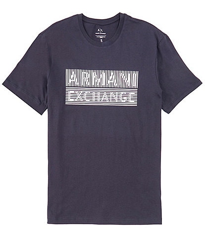 Armani Exchange Slim Fit Barcode Logo Short Sleeve T-Shirt