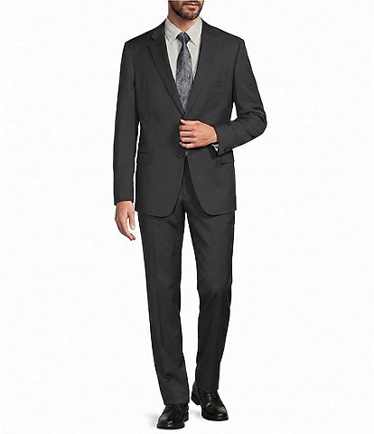 Armani Exchange Slim Fit Flat Front Solid 2-Piece Suit