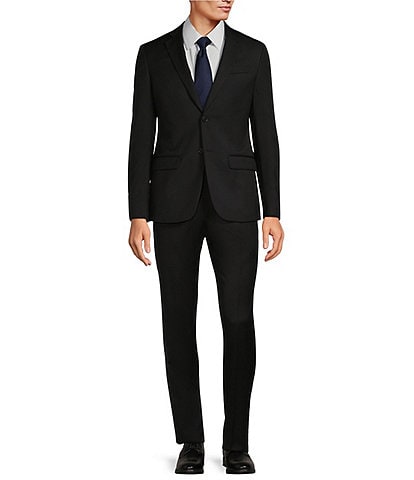 Armani Exchange Slim Fit Flat Front Solid 2-Piece Suit