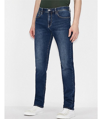 Armani Exchange Slim-Fit Medium Wash Stretch Denim Jeans