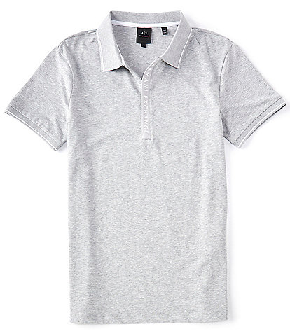 Armani Exchange Slim-Fit Zipper Logo Short-Sleeve Polo Shirt