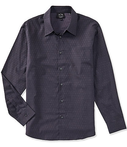 Armani Exchange Small Spaced AX Logo Long Sleeve Woven Shirt