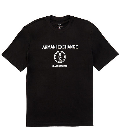 Armani Exchange Stacked Circular Logo Short Sleeve T-Shirt