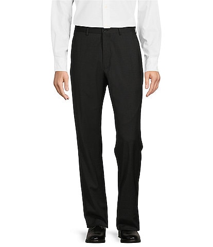 Armani Exchange Modern Fit Flat Front Solid Patterned Dress Pants