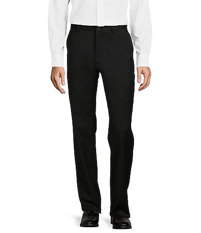 Armani Exchange Modern Fit Flat Front Solid Patterned Dress Pants