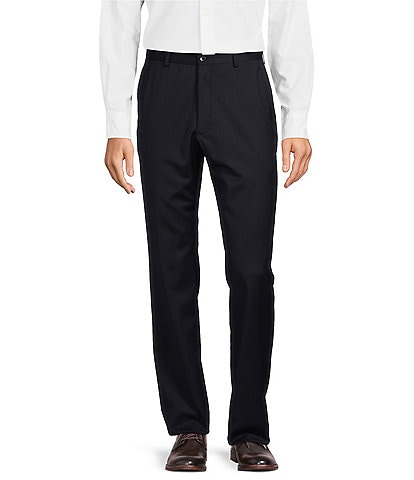 Armani Exchange Modern Fit Flat Front Solid Patterned Dress Pants