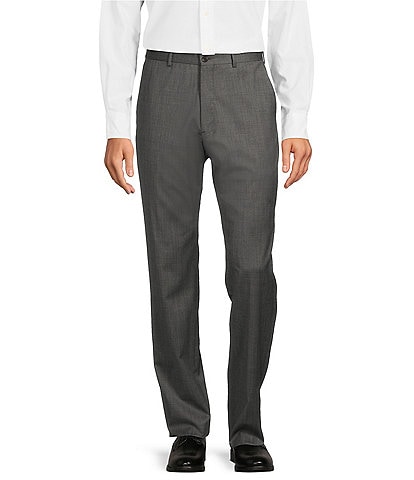 Armani Exchange Modern Fit Flat Front Solid Textured Dress Pants