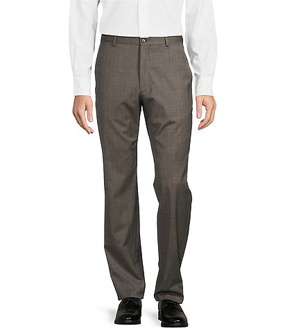 Armani Exchange Modern Fit Flat Front Solid Textured Dress Pants