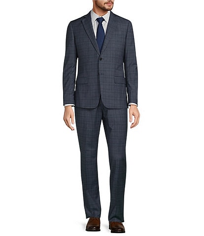 Armani Exchange Modern Fit Flat Front Windowpane Pattern 2-Piece Suit