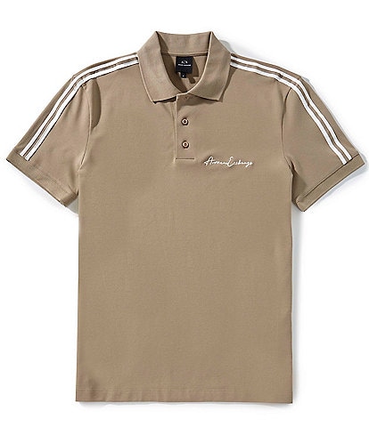 Armani Exchange Stretch Signature Logo Short Sleeve Polo Shirt