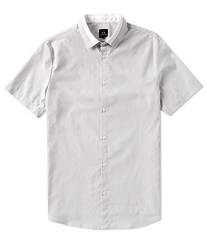 Armani Exchange Stripe Short Sleeve Woven Shirt