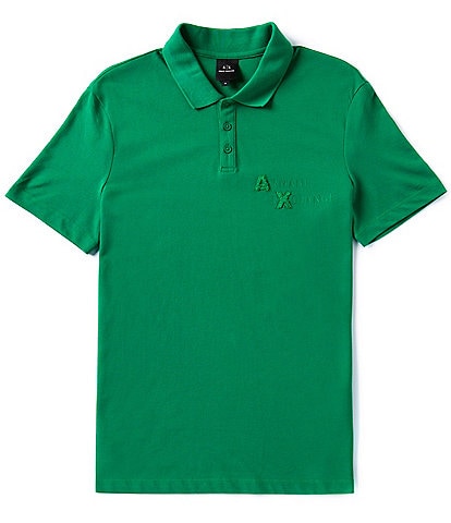 Armani Exchange Terry Cloth Short Sleeve Polo Shirt