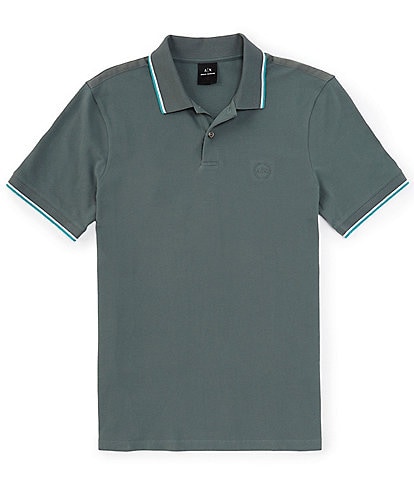 Armani Exchange Tipped Pique Short Sleeve Polo Shirt