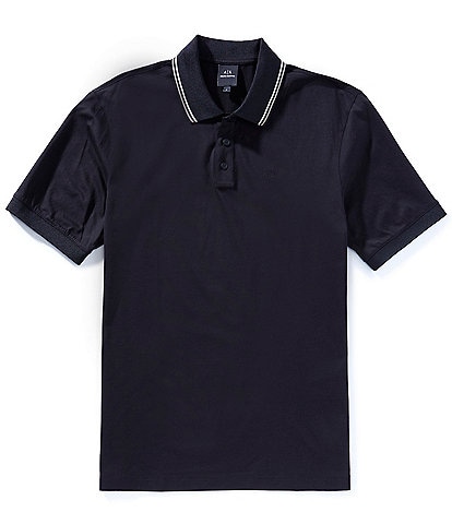 Armani Exchange Tonal Chest Logo Short Sleeve Polo Shirt