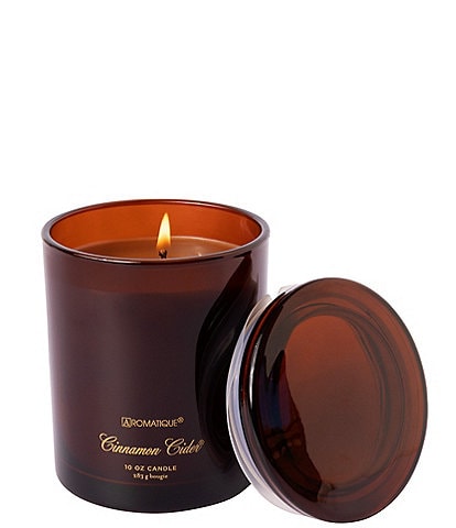 Aromatique Cinnamon Cider Foundry Glass Candle with Lid, 10 oz.