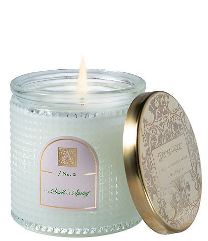Aromatique The Smell of Spring Textured Glass Candle with Metal Lid